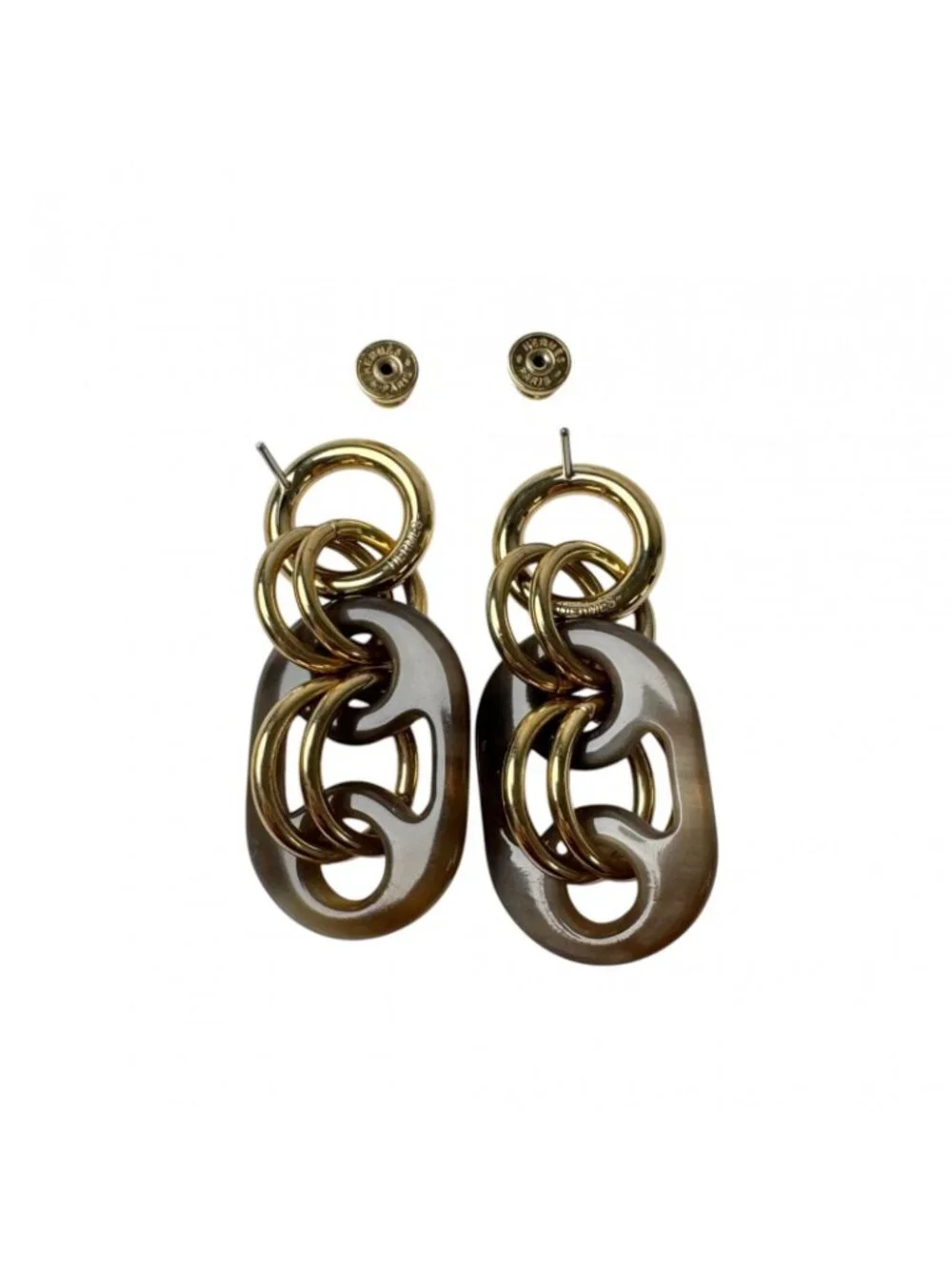 Hermes Earrings PM Buffalo Horn